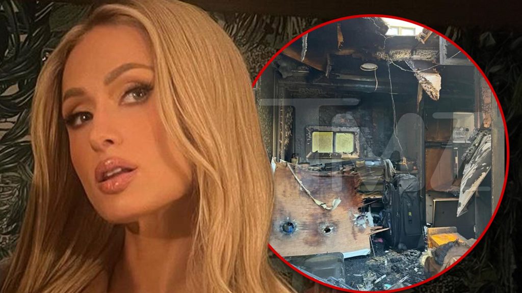 paris-hilton’s-trailer-catches-fire-on-set-of-new-music-video