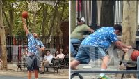 adam-sandler-stretches,-plays-basketball-in-new-york-city