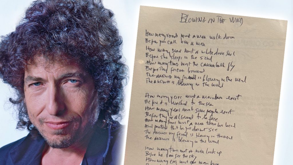 bob-dylan’s-handwritten-lyrics-to-‘blowin’-in-the-wind’-up-for-sale