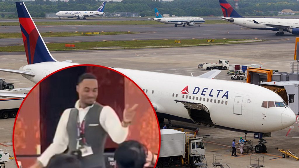 delta-employee-gives-early-morning-flyers-a-disco-show