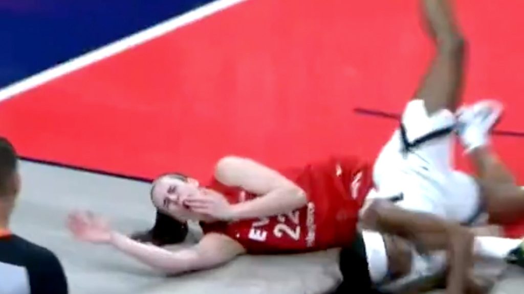 caitlin-clark-takes-elbow-to-face-during-game,-where’s-the-flagrant?!